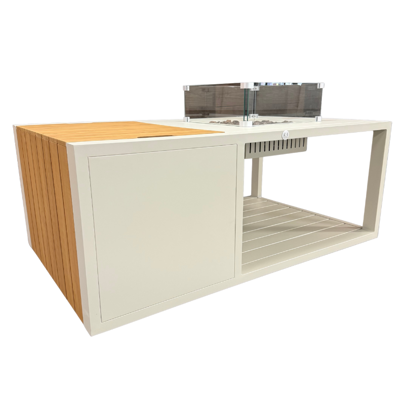 KJ Tuinmeubelen Porto coffeetable with firepit White - Afbeelding 2