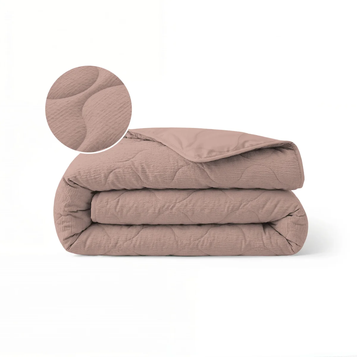 Zelesta Special Seersucker Zomerdekbed - Poederroze - Afbeelding 2