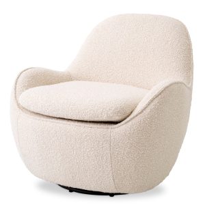 Swivel chair Eichholtz Cupido bouclé cream