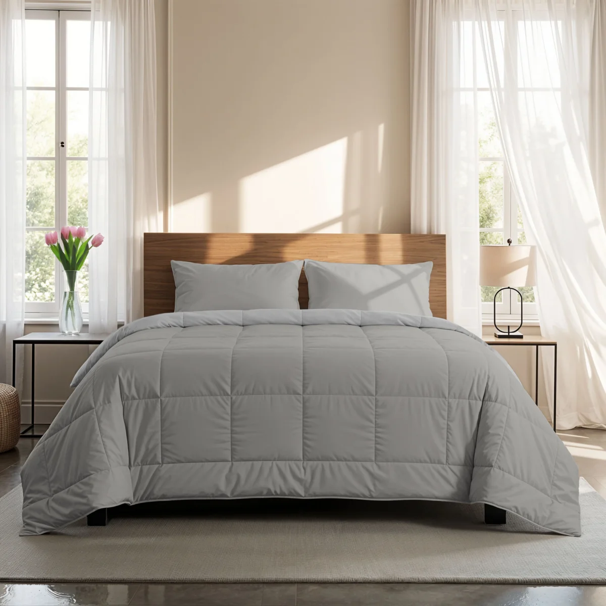 Zelesta Comfort Duo Zomerdekbed - Grijs & Zachtgrijs - Afbeelding 4