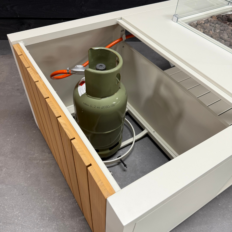 KJ Tuinmeubelen Porto coffeetable with firepit White - Afbeelding 6