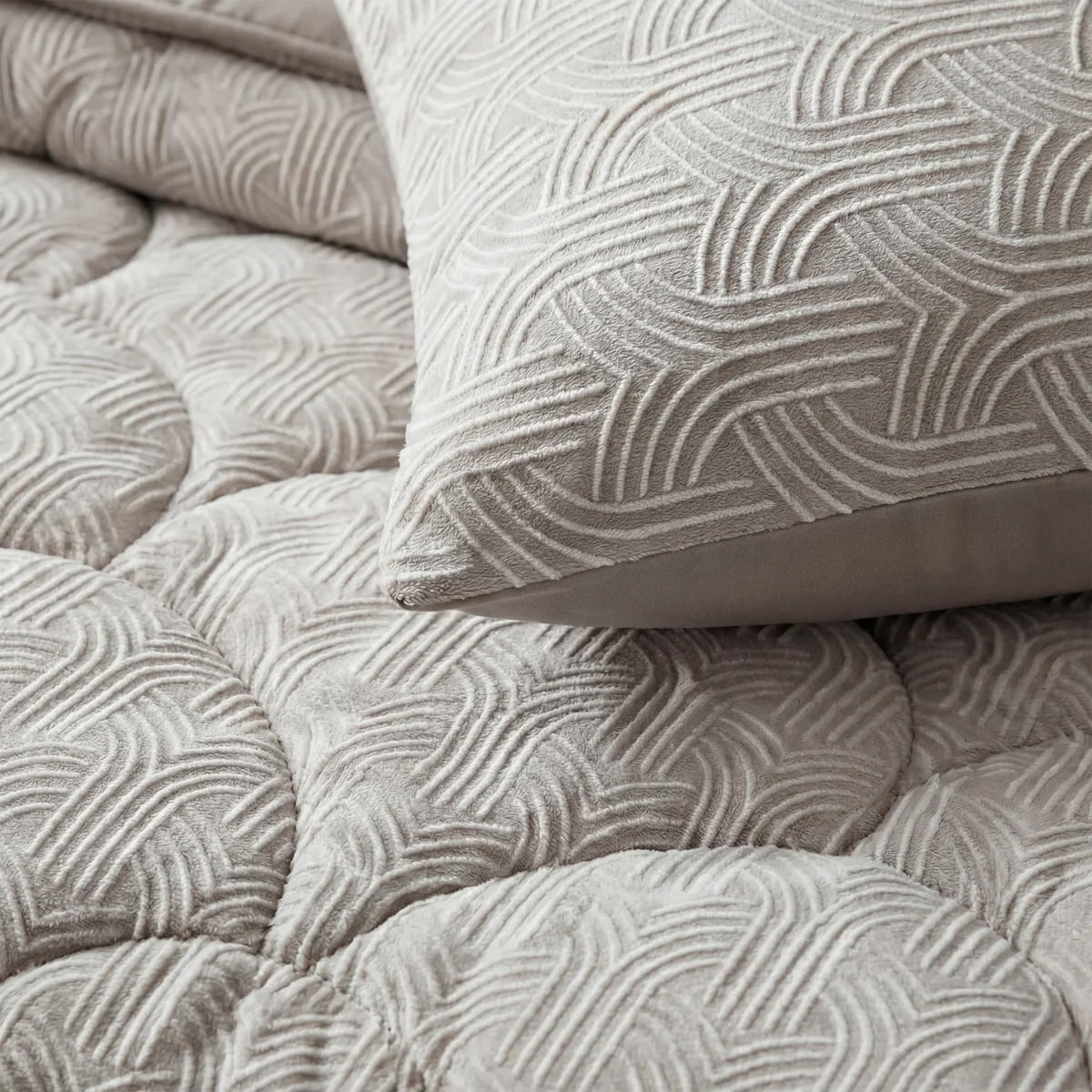 Zelesta Special Flanel Luxe Kussenslopen set van 2 - Taupe & Grijs - Afbeelding 3