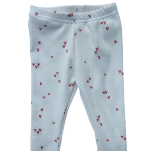 Legging rib hartjes klei roze