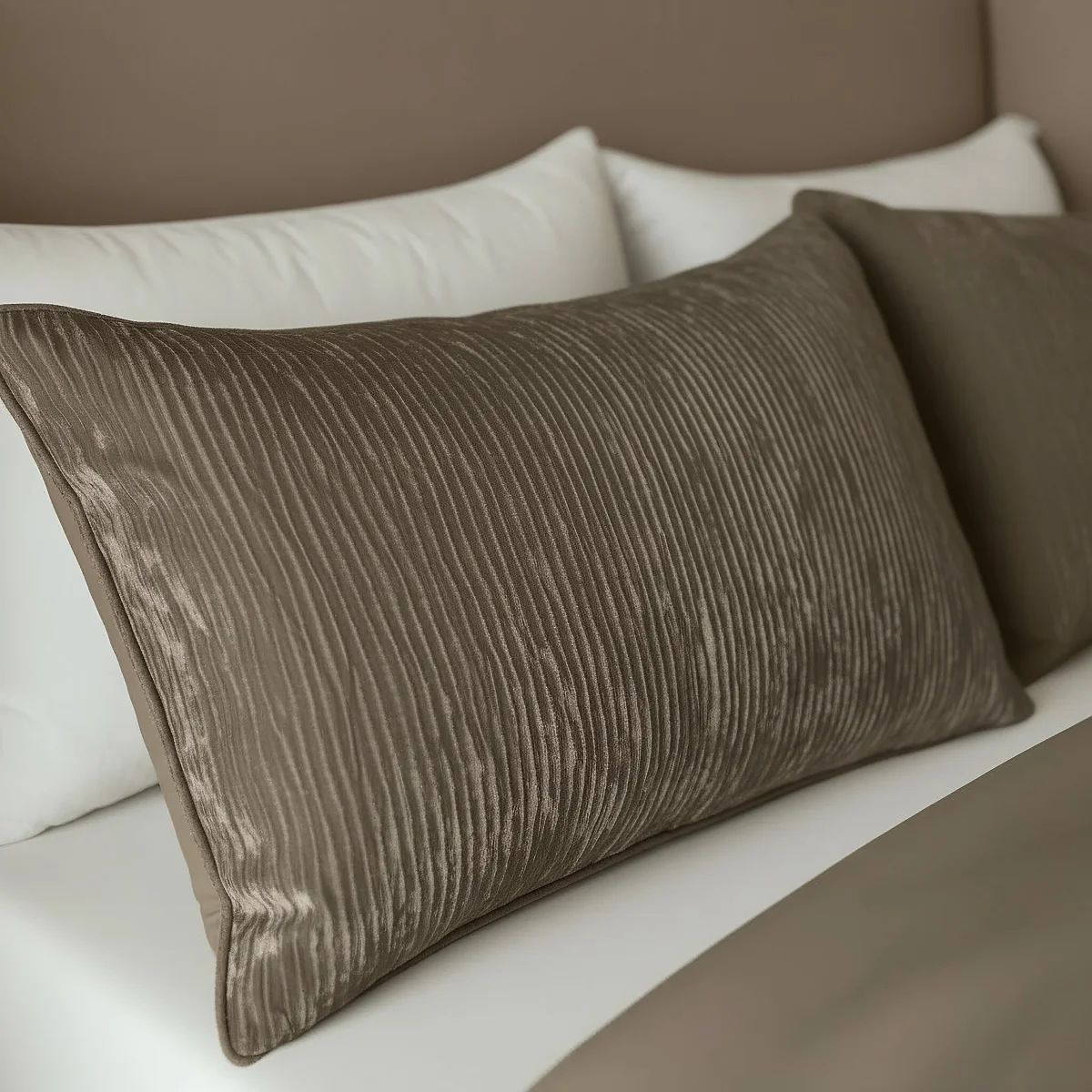 Zelesta Special Velvet Chique Kussensloop Set van 2 - Taupe - Afbeelding 3