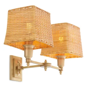 Wandlamp Lexington Dubbel Messing