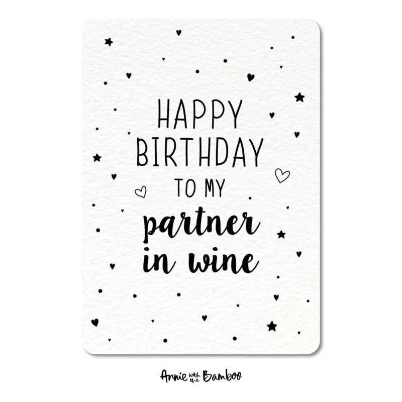 Ansichtkaart - Happy birthday to my partner in wine - Afbeelding 3
