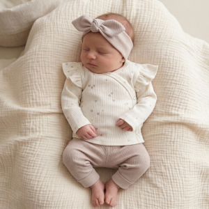 Newborn setje hartjes beige