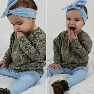 setje jeanslook leopard