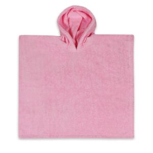 badponcho rose met geborduurde naam